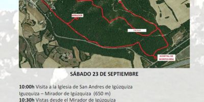 Cartel de la ruta por el patrimonio de Igúzquiza
